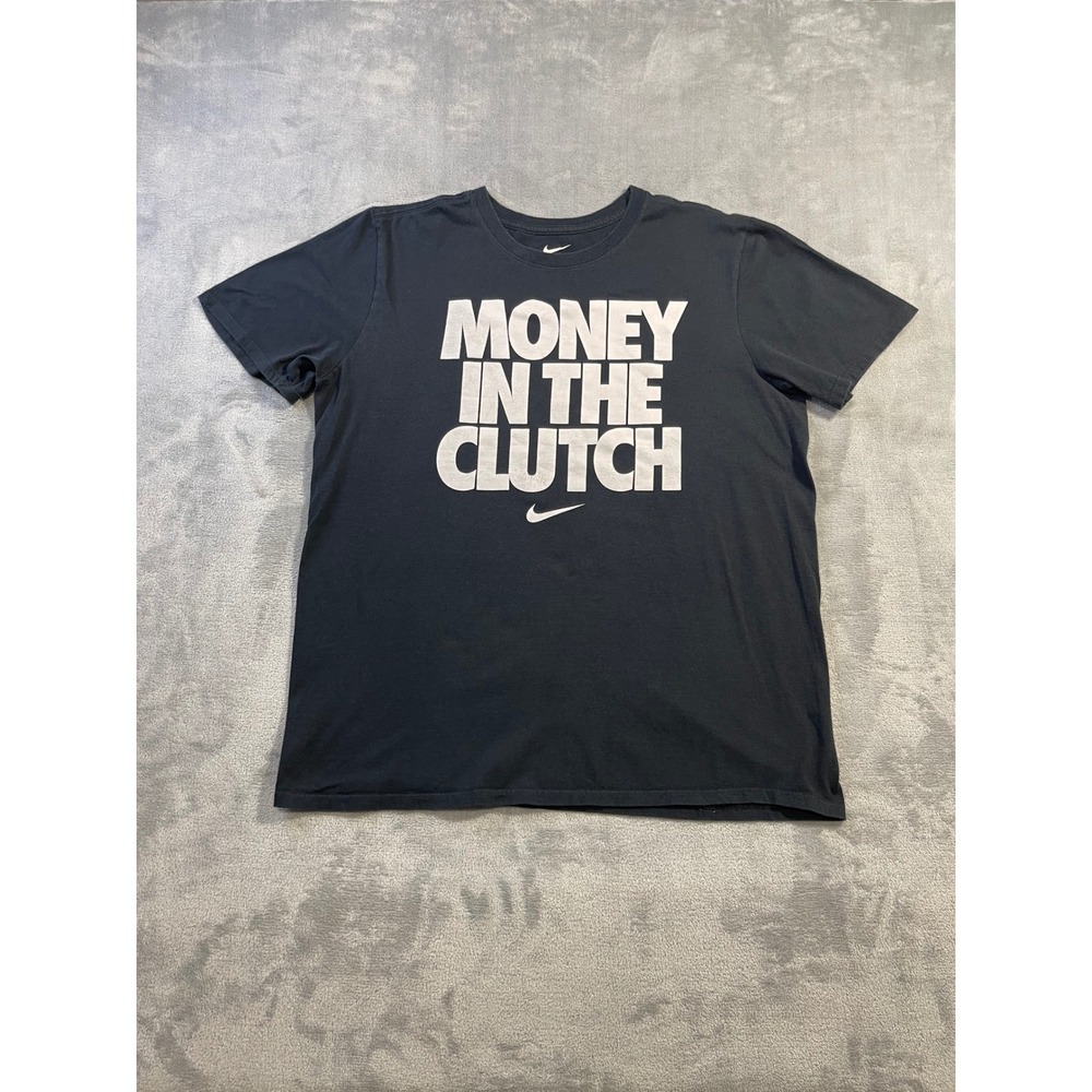Nike Mens Money In The Clutch Graphic Tee Large Black Athletic Cut